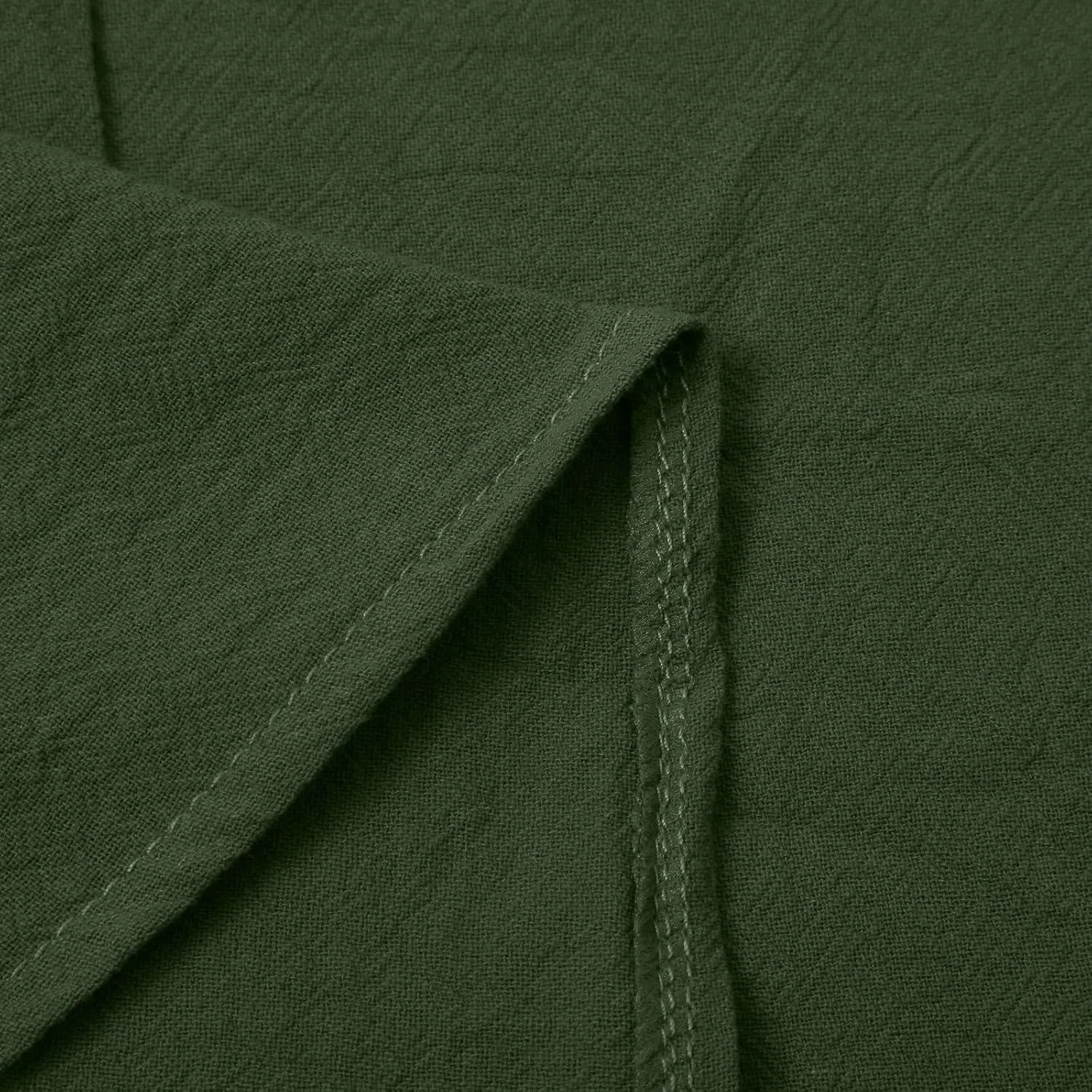 100% Linen Blouse with Floral Embroidery - Button Front Women's Top, Soft & Non-See-Through, Versatile Colors