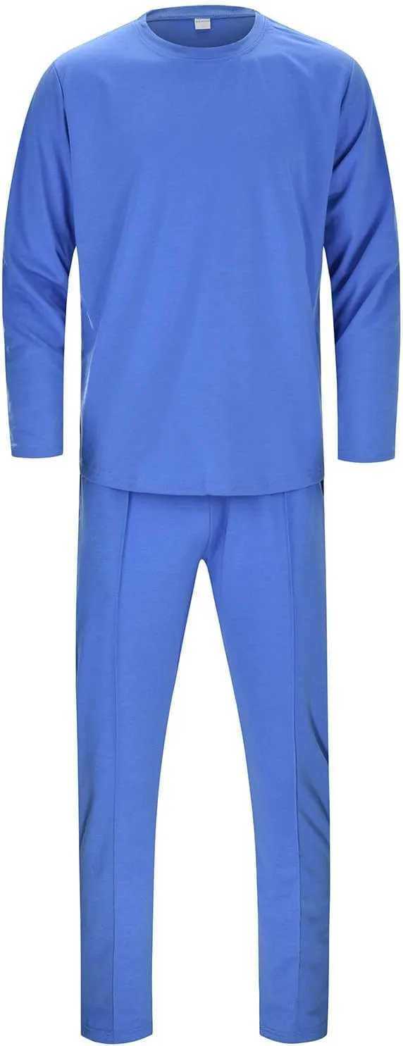 2023 Men's Tracksuit 2 Piece Long Sleeve Pullover Sweatpants Jogging Sets Stylish Plain Track Suit Athletic Casual Sweatsuit