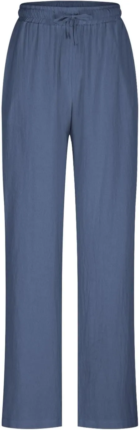 2025 Women Striped Wide Leg Pant Casual Drawstring Waist Pant Baggy Contrast Lounge Sleepwear Straight Leg Trouser