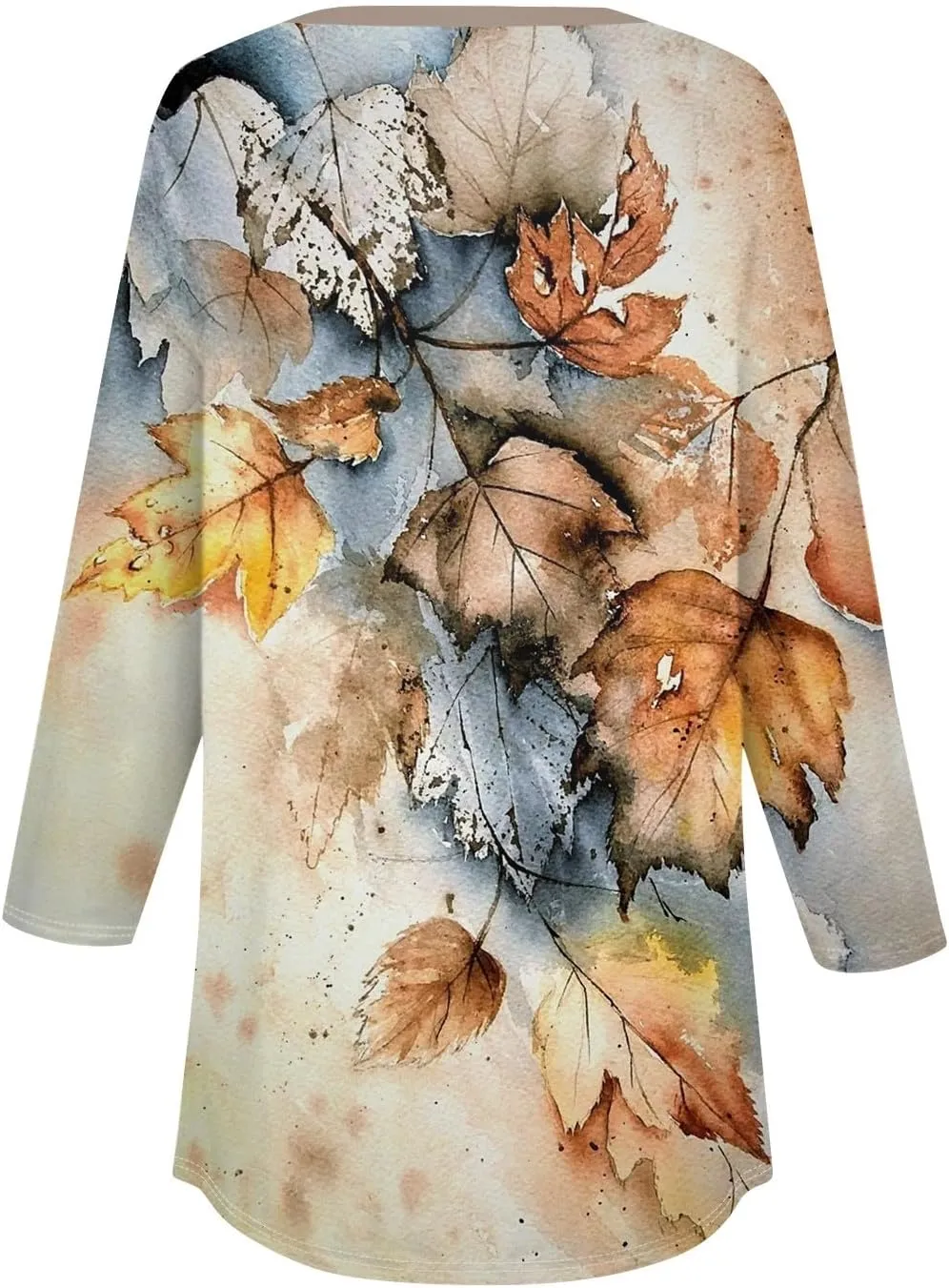 3/4 Length Sleeve Womens Tops Dressy Casual Henley Neck Button Down Shirts Floral Blouses Summer Tops Tunic Top