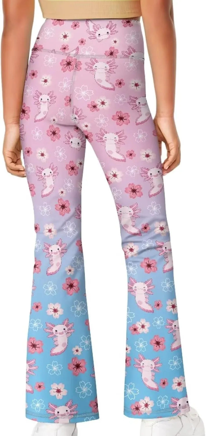 5-14 Bell Bottoms for Girls Cute Yoga Pants for Girls Flare Leggings Kid