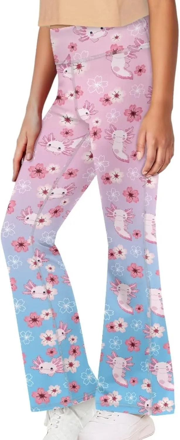 5-14 Bell Bottoms for Girls Cute Yoga Pants for Girls Flare Leggings Kid