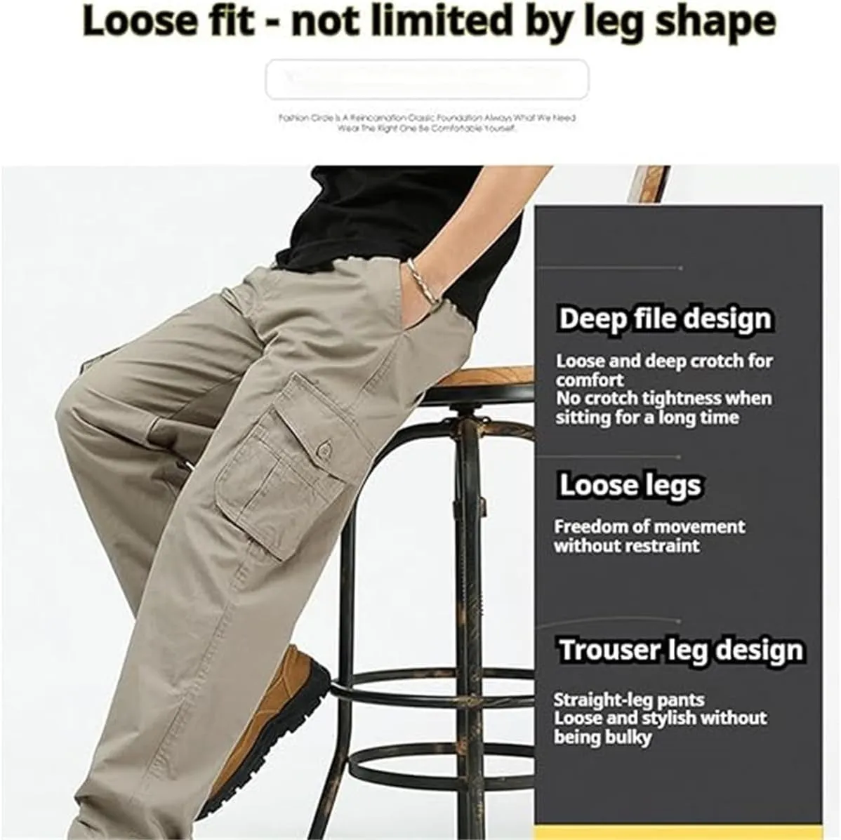Adorlina Pants for Men, FlexRover-Ultra Comfort Flex Fit Multi-Pocket Durable Pants, Relaxed Fit Tactical Cargo Pants