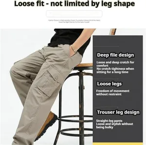 Adorlina Pants for Men, FlexRover-Ultra Comfort Flex Fit Multi-Pocket Durable Pants, Relaxed Fit Tactical Cargo Pants