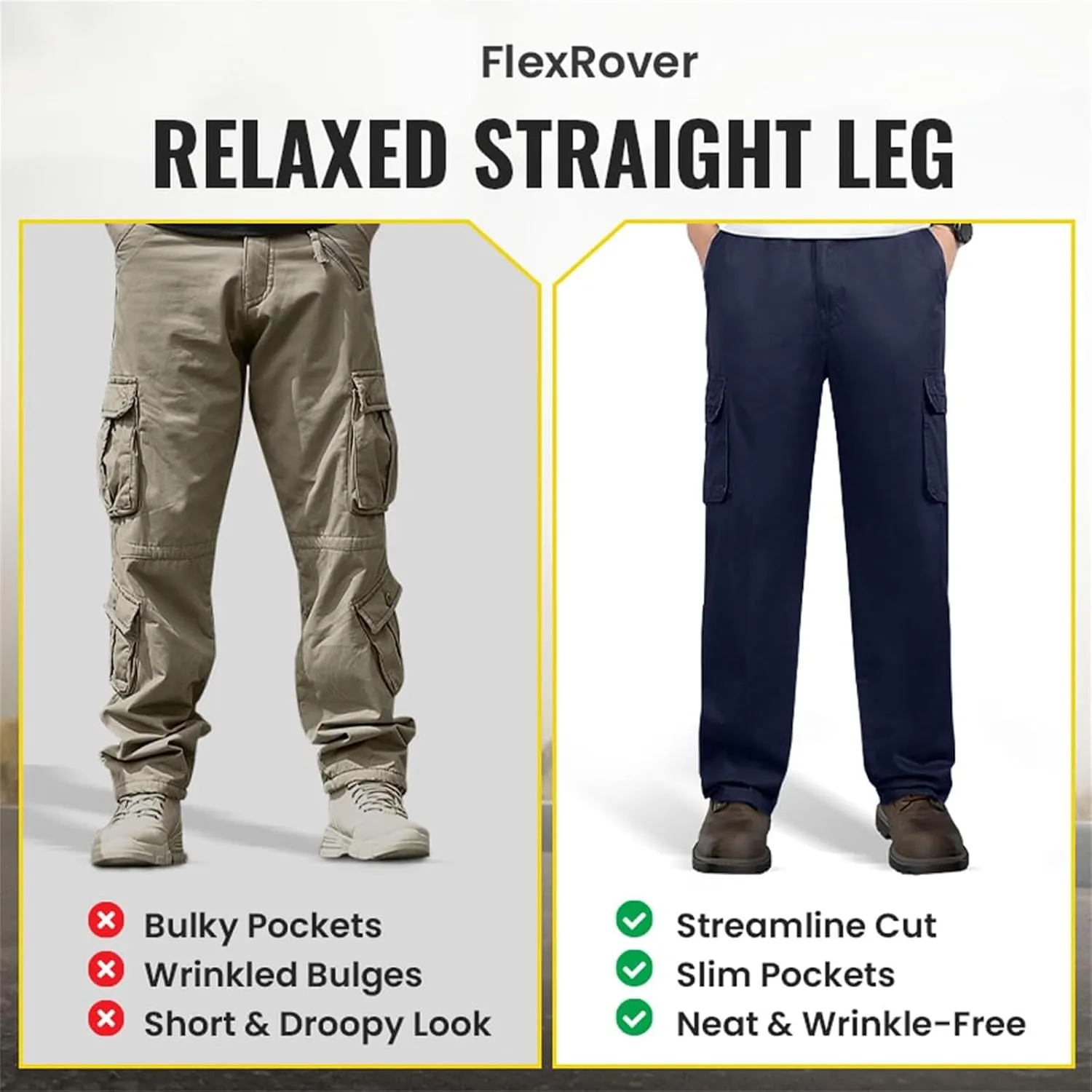 Adorlina Pants for Men, Ultra Comfort Fit Multi Pocket Durable Pants, Cargo Pants for Men, Relaxed Fit Tactical Cargo.