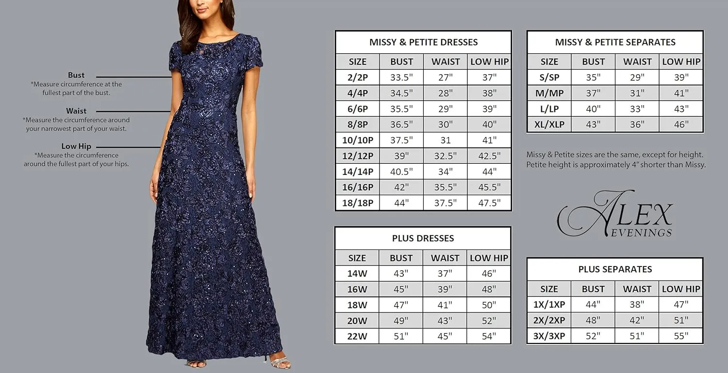 Alex Evenings Women's Plus Size Long Formal Skirt