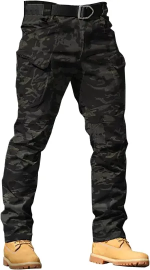 Athletic Pants for Men Men's Solid Color and Windproof and Rainproof Pants Winter Warm Straight Leg Gym Sweatpants