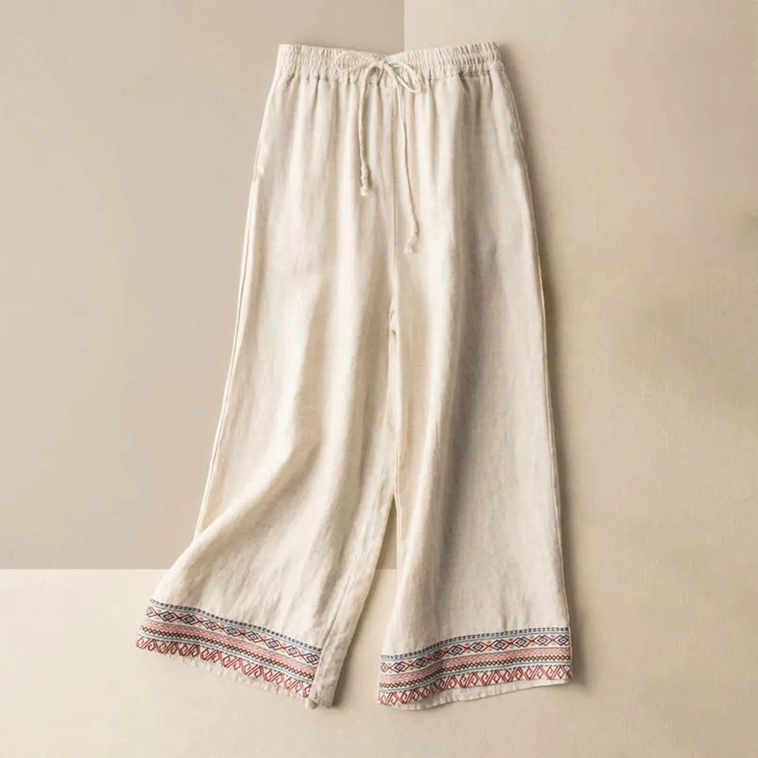 Baggy Wide Leg Pants for Women Lightweight Linen Pants Comfortable Summer Pants Drawstring High Waisted Pants 2025