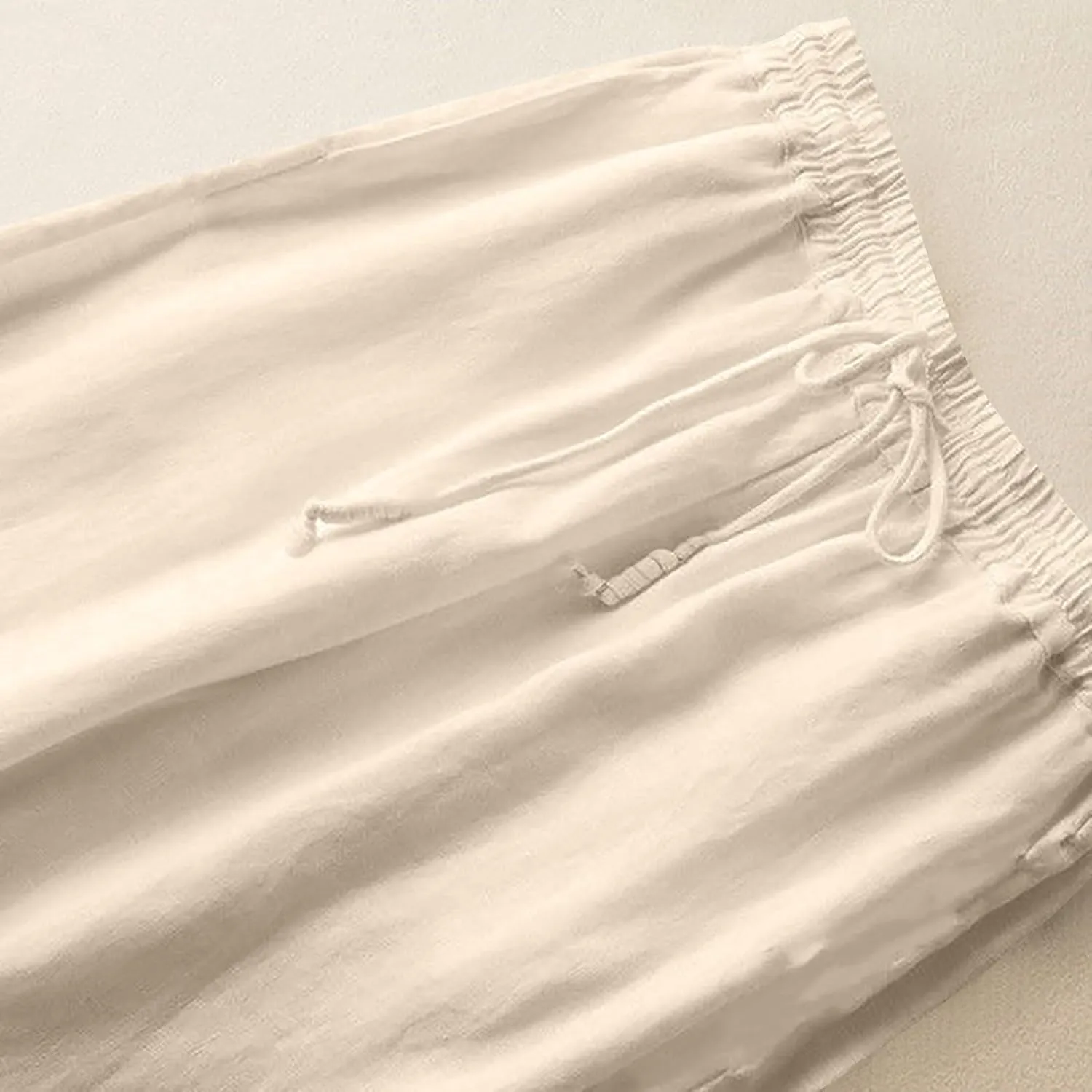 Baggy Wide Leg Pants for Women Lightweight Linen Pants Comfortable Summer Pants Drawstring High Waisted Pants 2025