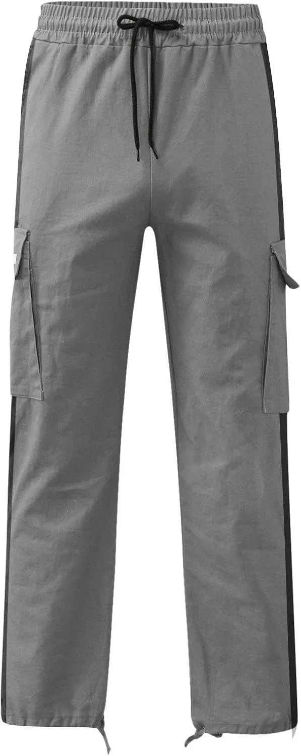 Big and Tall Cargo Pants for Men Sweatpants for Men Baggy Sports Pants Drawstring Sports Trousers Cargo Pants for Men