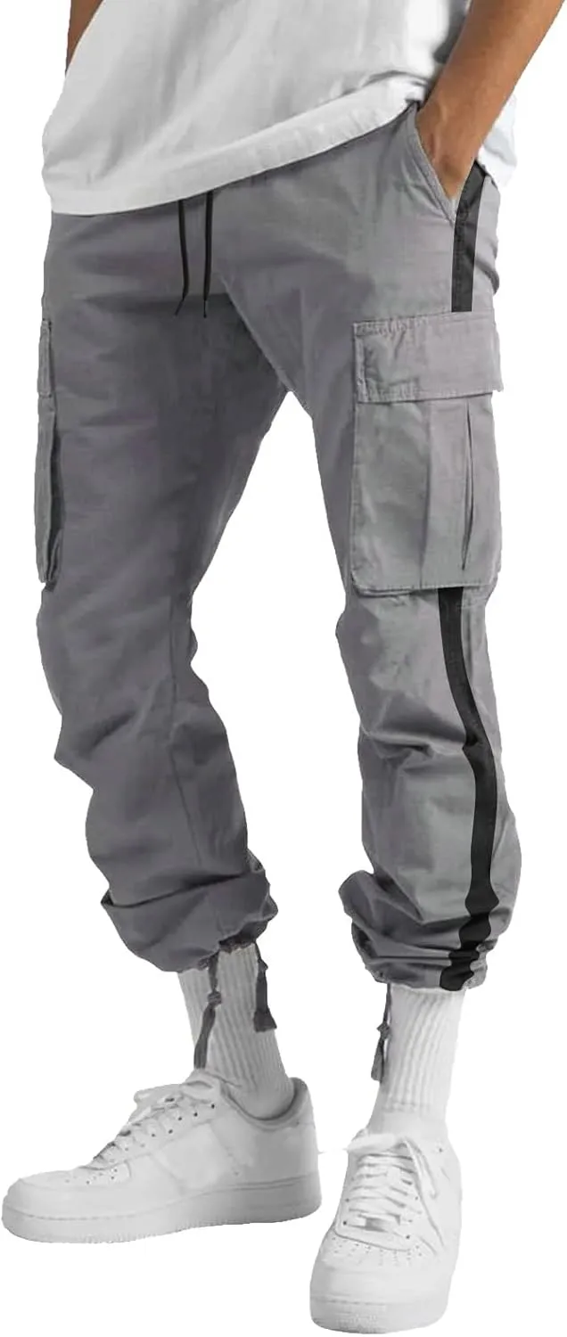 Big and Tall Cargo Pants for Men Sweatpants for Men Baggy Sports Pants Drawstring Sports Trousers Cargo Pants for Men