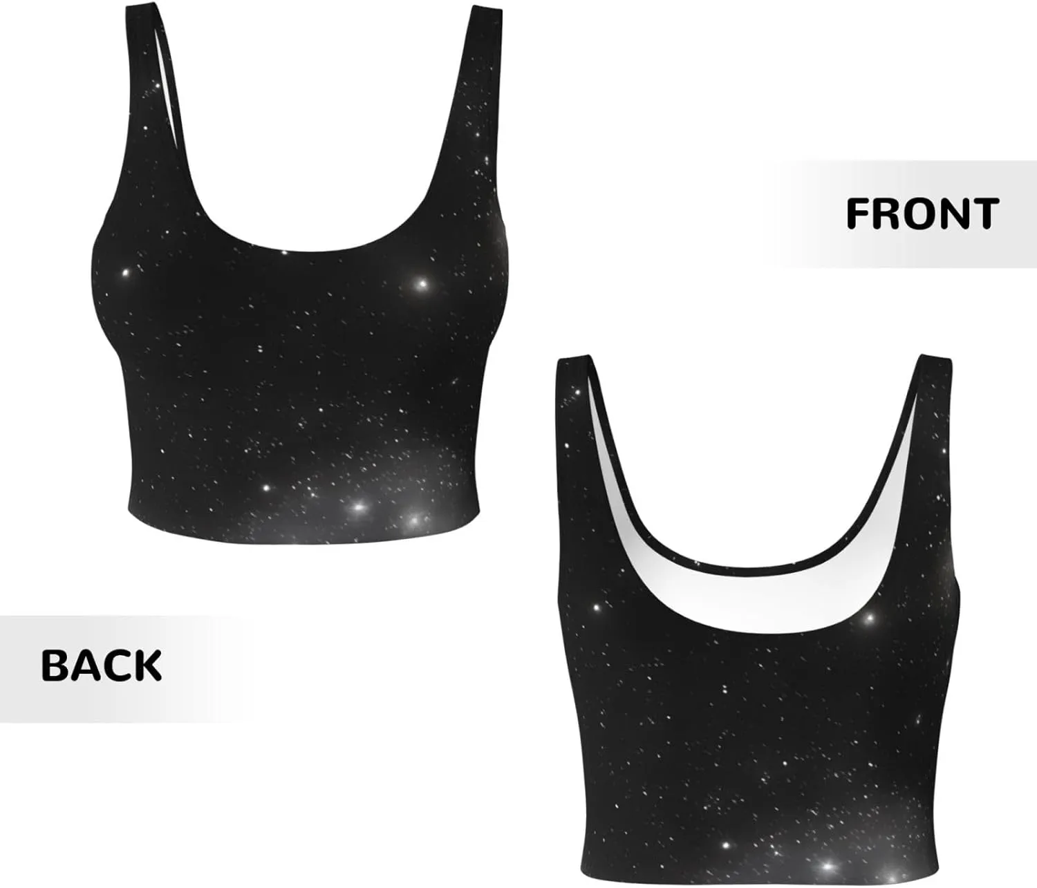 Black And White Galaxy Women'S Sexy Sports Vest Sleeveless Athletic Gym T-Shirts Vest U-Shaped Back Quick Dry Top