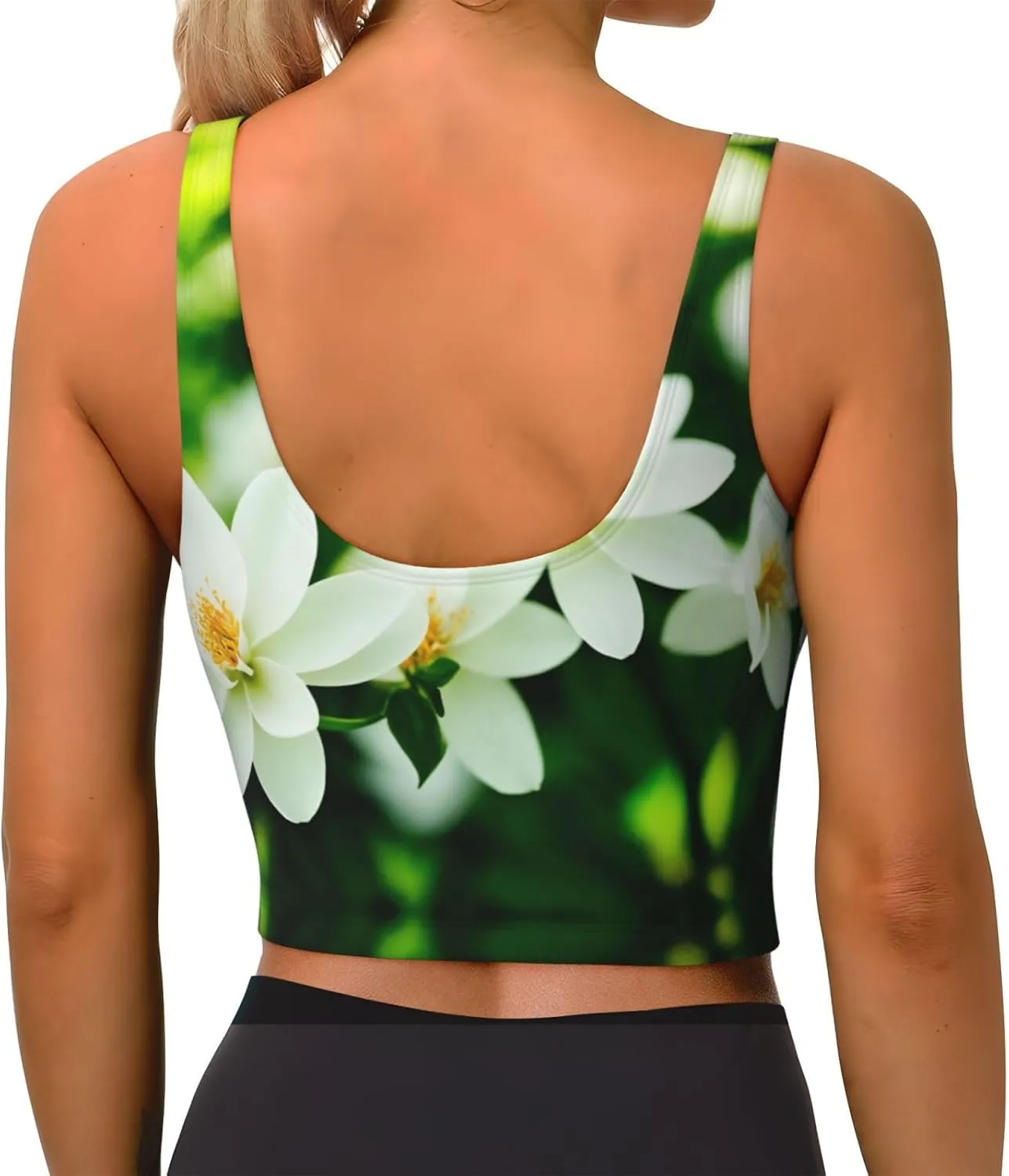 Blooming Jasmine Women's Sexy Sports Vest Sleeveless Athletic Gym T-Shirts Vest U-Shaped Back Quick Dry Top