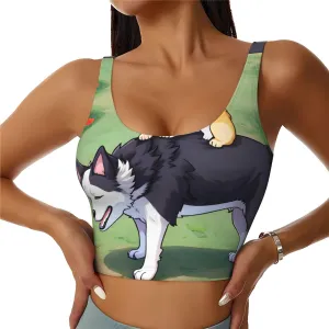 Boy Animal Dog Pet Women's Sexy Sports Vest Sleeveless Athletic Gym T-Shirts Vest U-Shaped Back Quick Dry Top