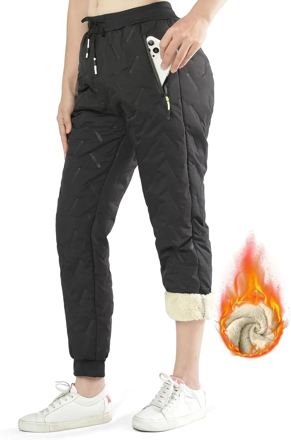 Boy's Winter Snow Pants Sherpa Lined Sweatpants Thicken Warm Fleece Pants Sports Jogger Pants