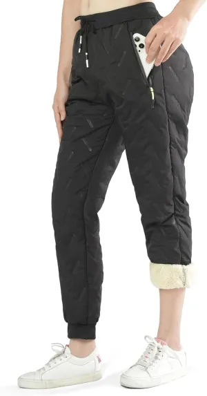 Boy's Winter Snow Pants Sherpa Lined Sweatpants Thicken Warm Fleece Pants Sports Jogger Pants