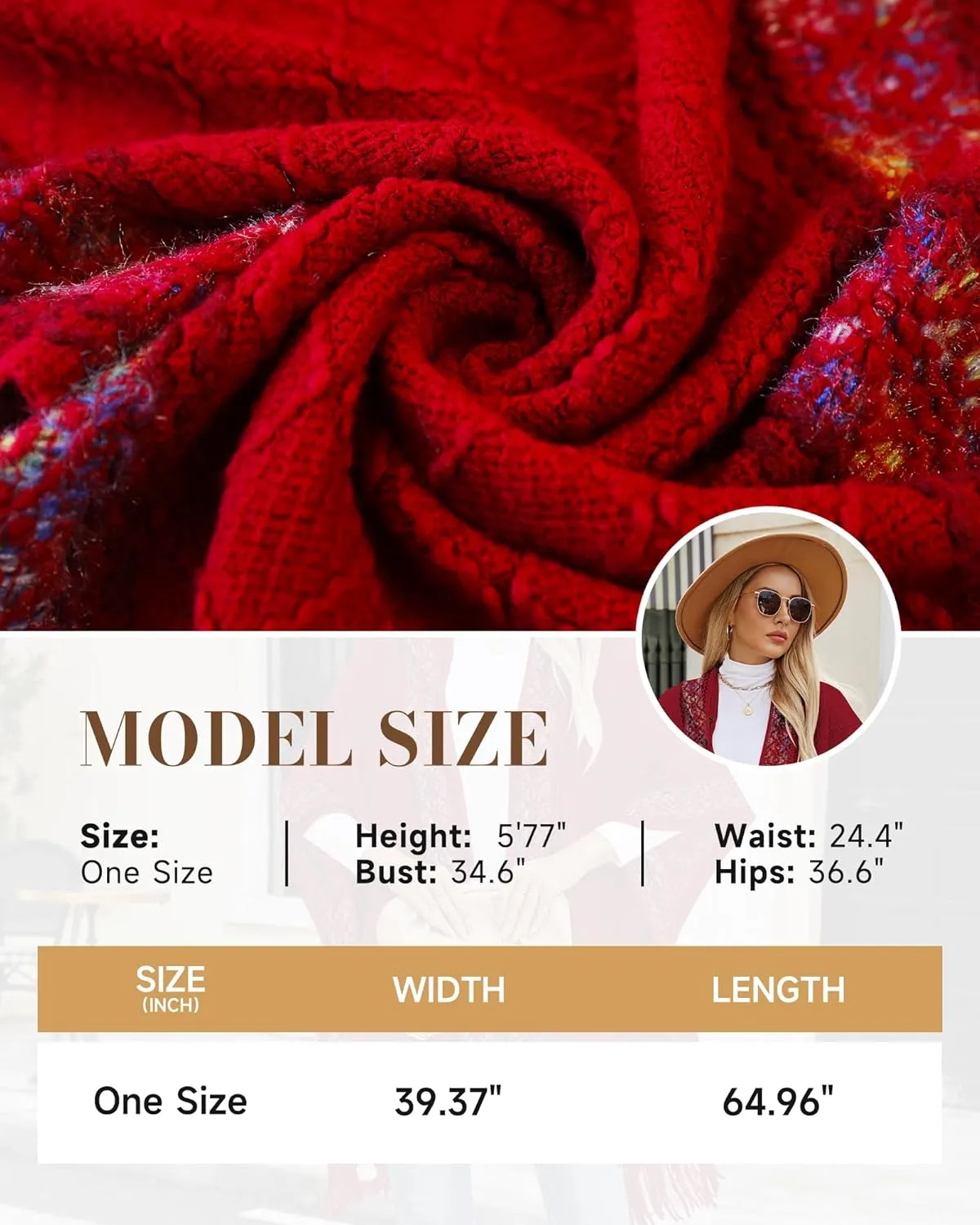 Bsubseach Knit Shawl Wraps for Women Soft Fringe Poncho Sweater Cape with Hooded for Fall Winter