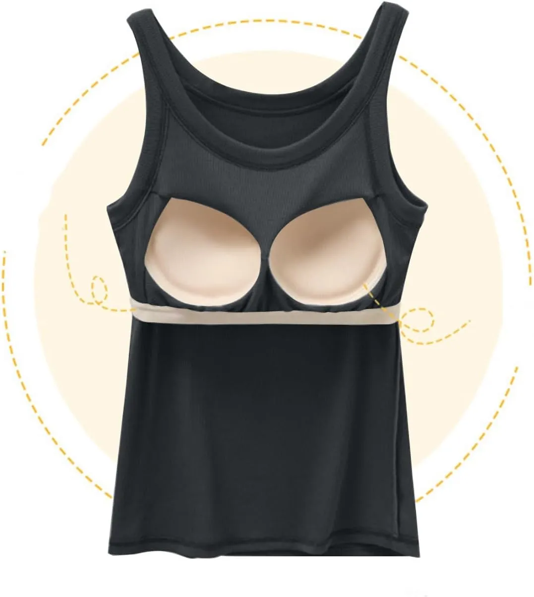Built in Bra Tank Tops for Women Dress Casual Sleeveless Cotton Summer Tanks Workout Gym Athletic Yoga Shirts