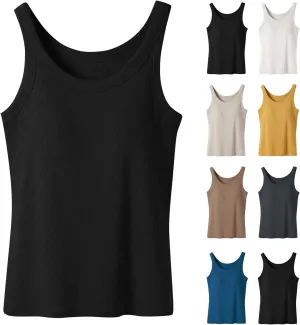 Built in Bra Tank Tops for Women Dress Casual Sleeveless Cotton Summer Tanks Workout Gym Athletic Yoga Shirts