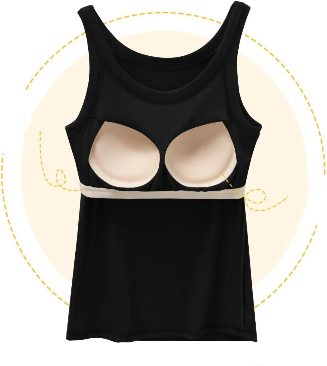 Built in Bra Tank Tops for Women Dress Casual Sleeveless Cotton Summer Tanks Workout Gym Athletic Yoga Shirts