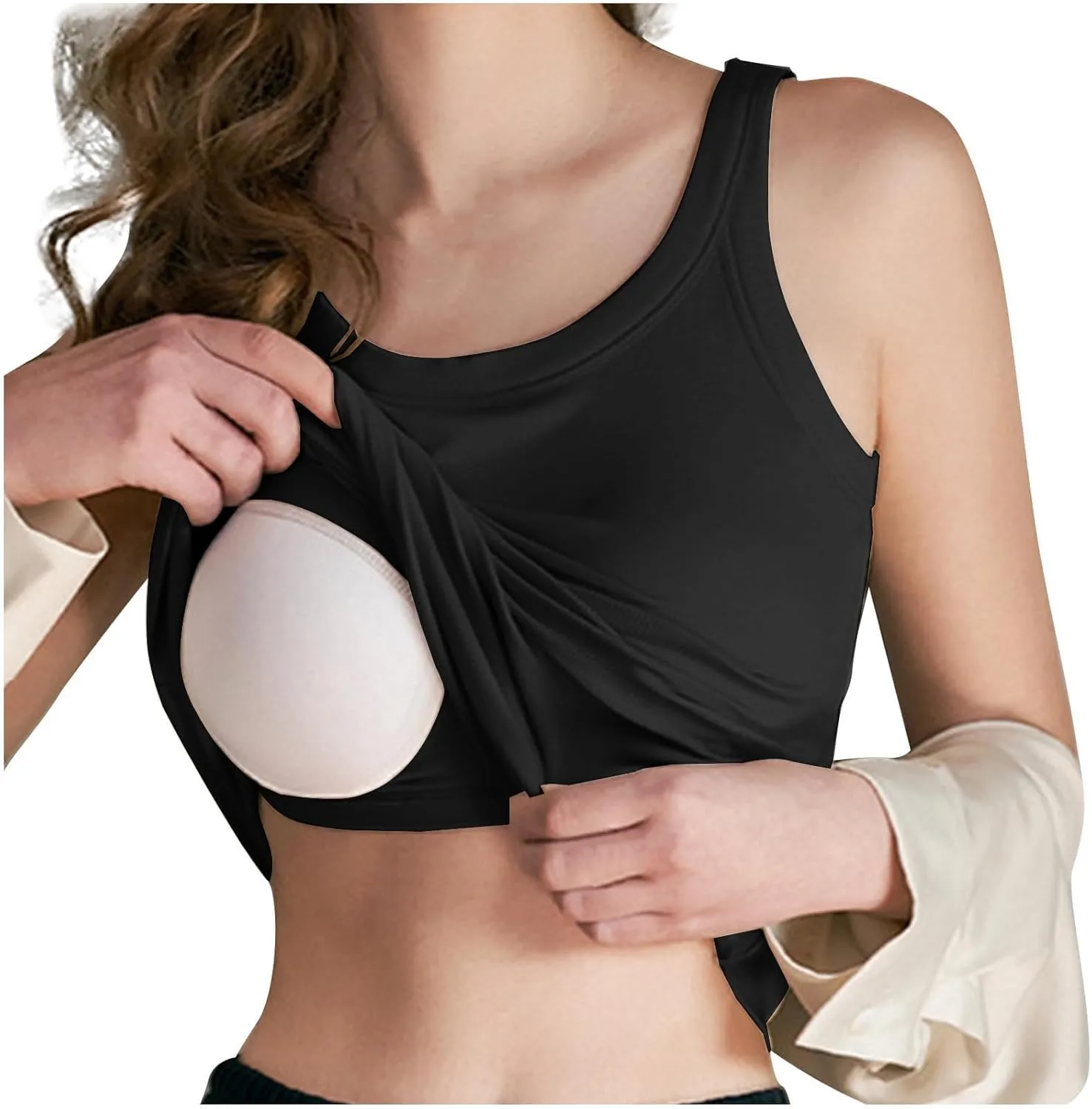 Built in Bra Tank Tops for Women Dress Casual Sleeveless Cotton Summer Tanks Workout Gym Athletic Yoga Shirts