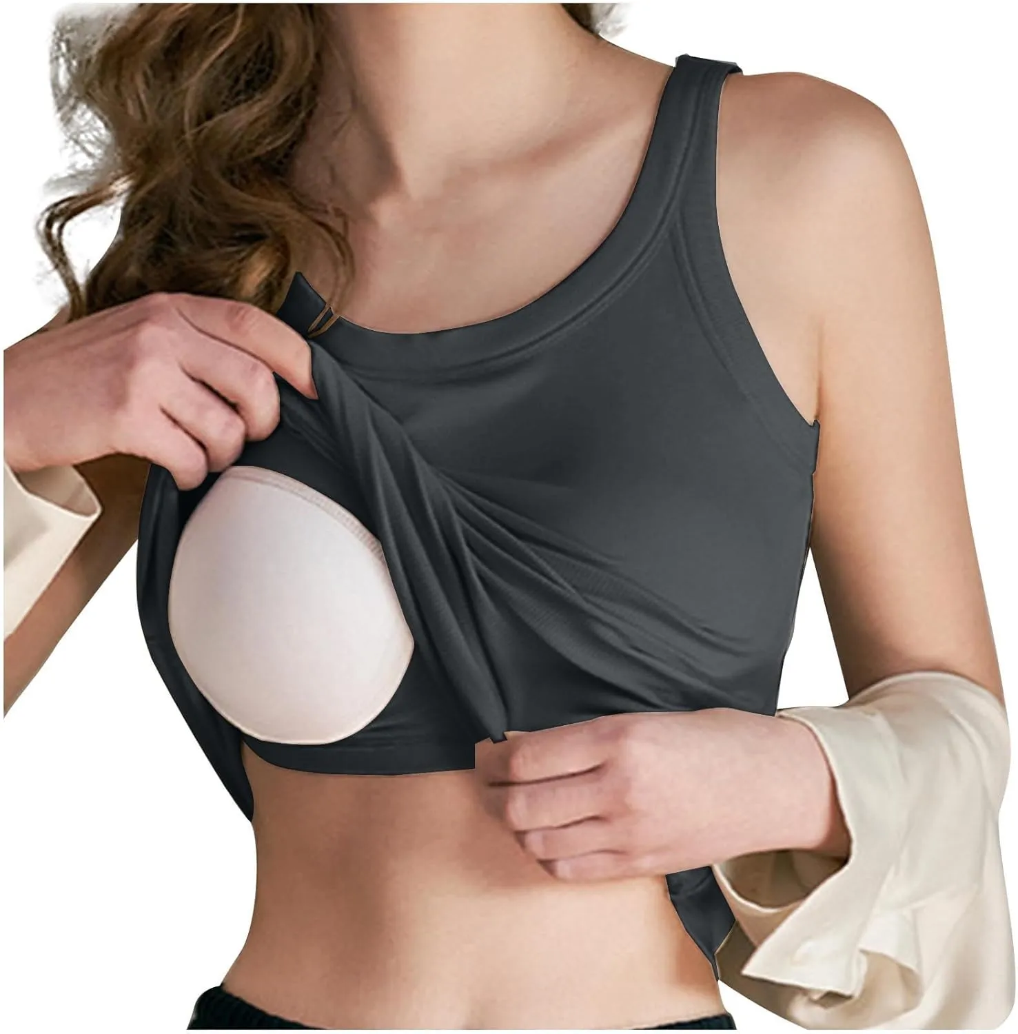 Built in Bra Tank Tops for Women Dress Casual Sleeveless Cotton Summer Tanks Workout Gym Athletic Yoga Shirts