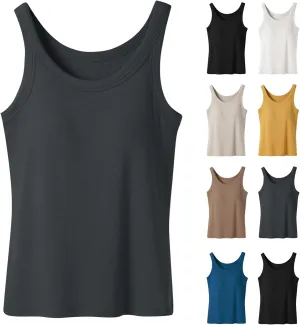 Built in Bra Tank Tops for Women Dress Casual Sleeveless Cotton Summer Tanks Workout Gym Athletic Yoga Shirts