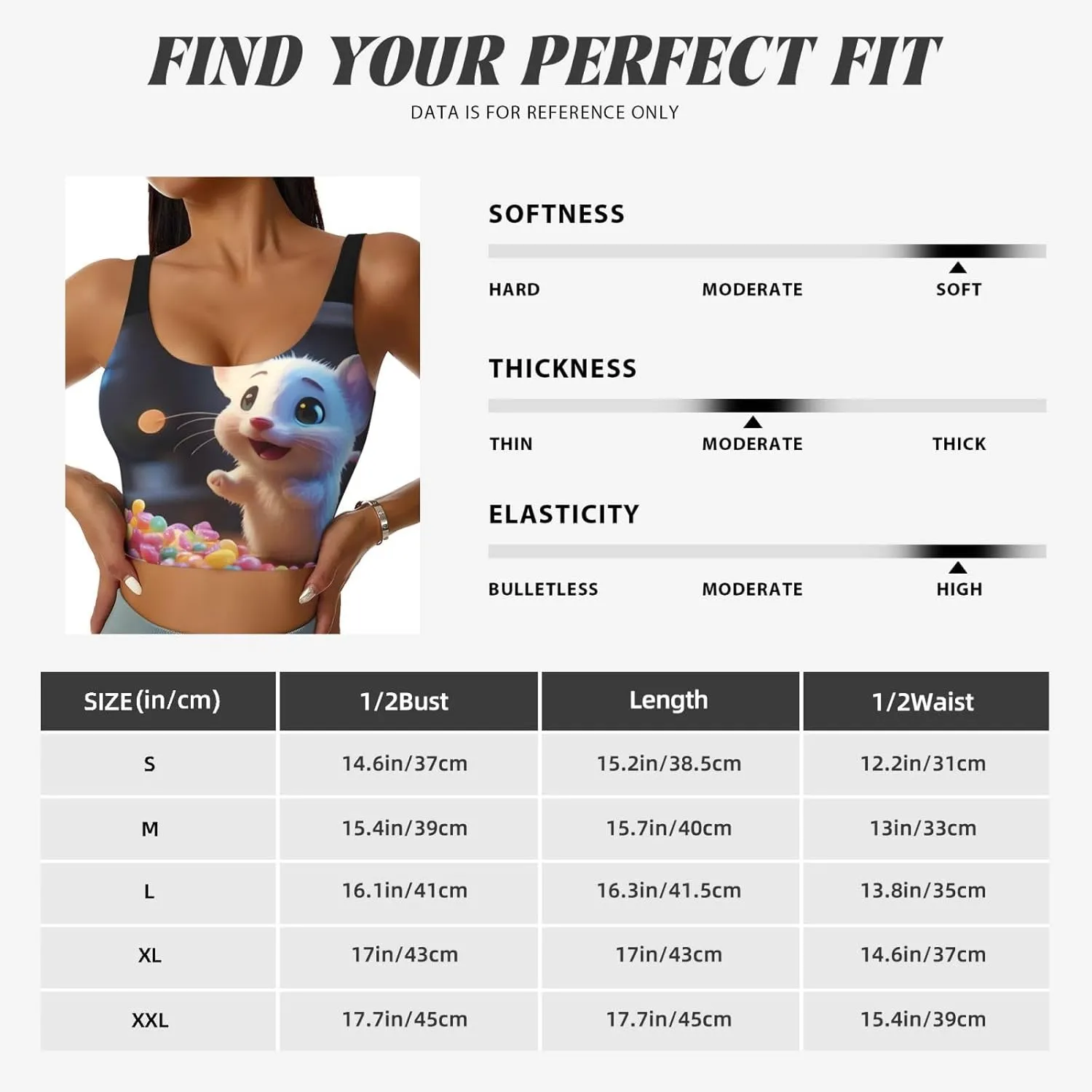 Candy Eating Mouse Women's Sexy Sports Vest Sleeveless Athletic Gym T-Shirts Vest U-Shaped Back Quick Dry Top