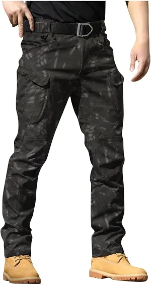 Cargo Pants for Men Baggy Ripstop Pants Stretchy Multi Pockets Work Hiking Pants Match Mens Wild Cargo Pants