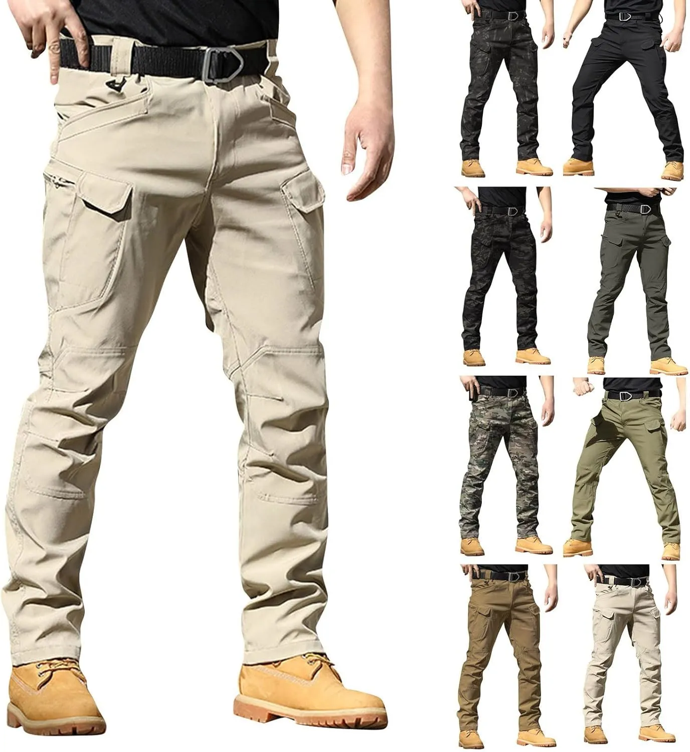 Cargo Pants for Men Baggy Ripstop Pants Stretchy Multi Pockets Work Hiking Pants Match Mens Wild Cargo Pants