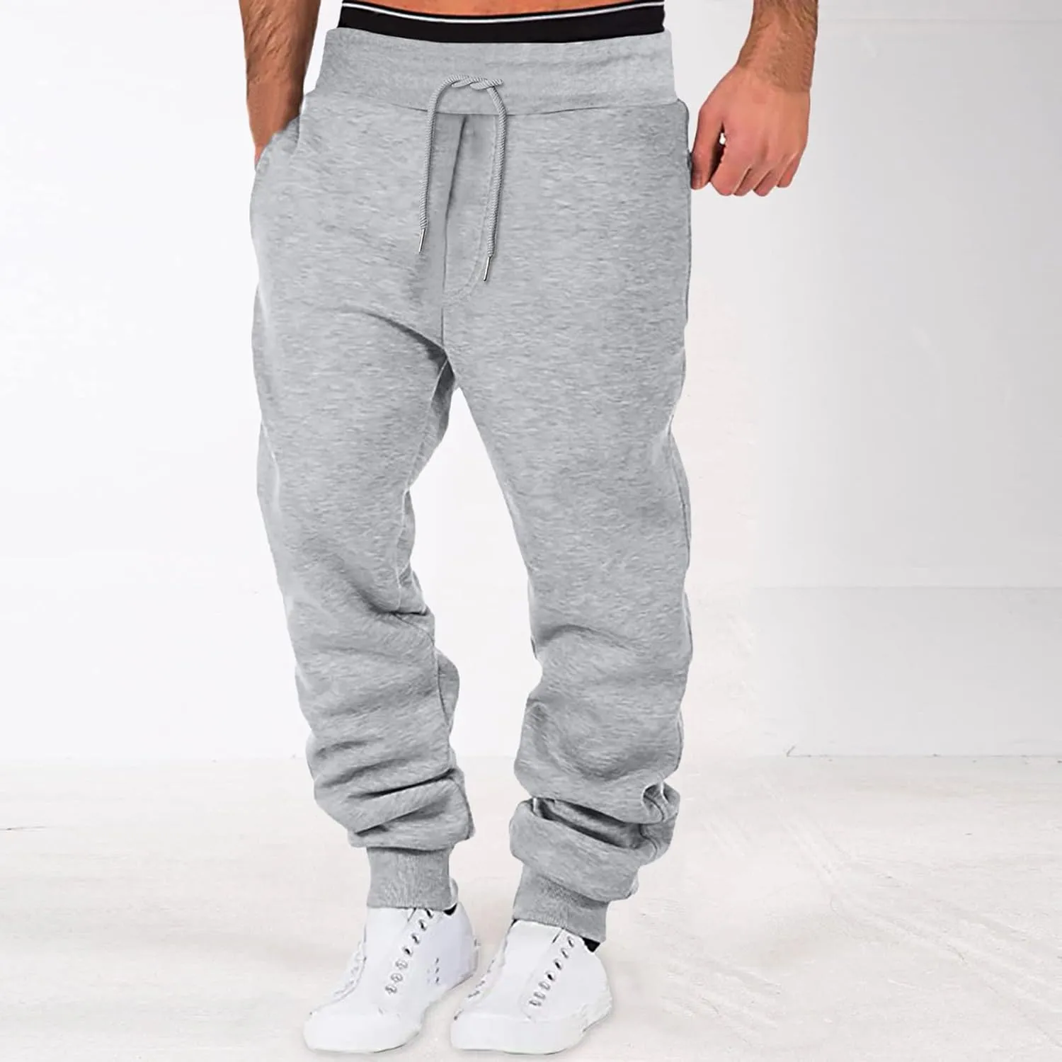 Cargo Pants for Men Big and Tall Casual Loose Jogger Pants High Street Sports Outdoor Running Sweater Trousers Cargo