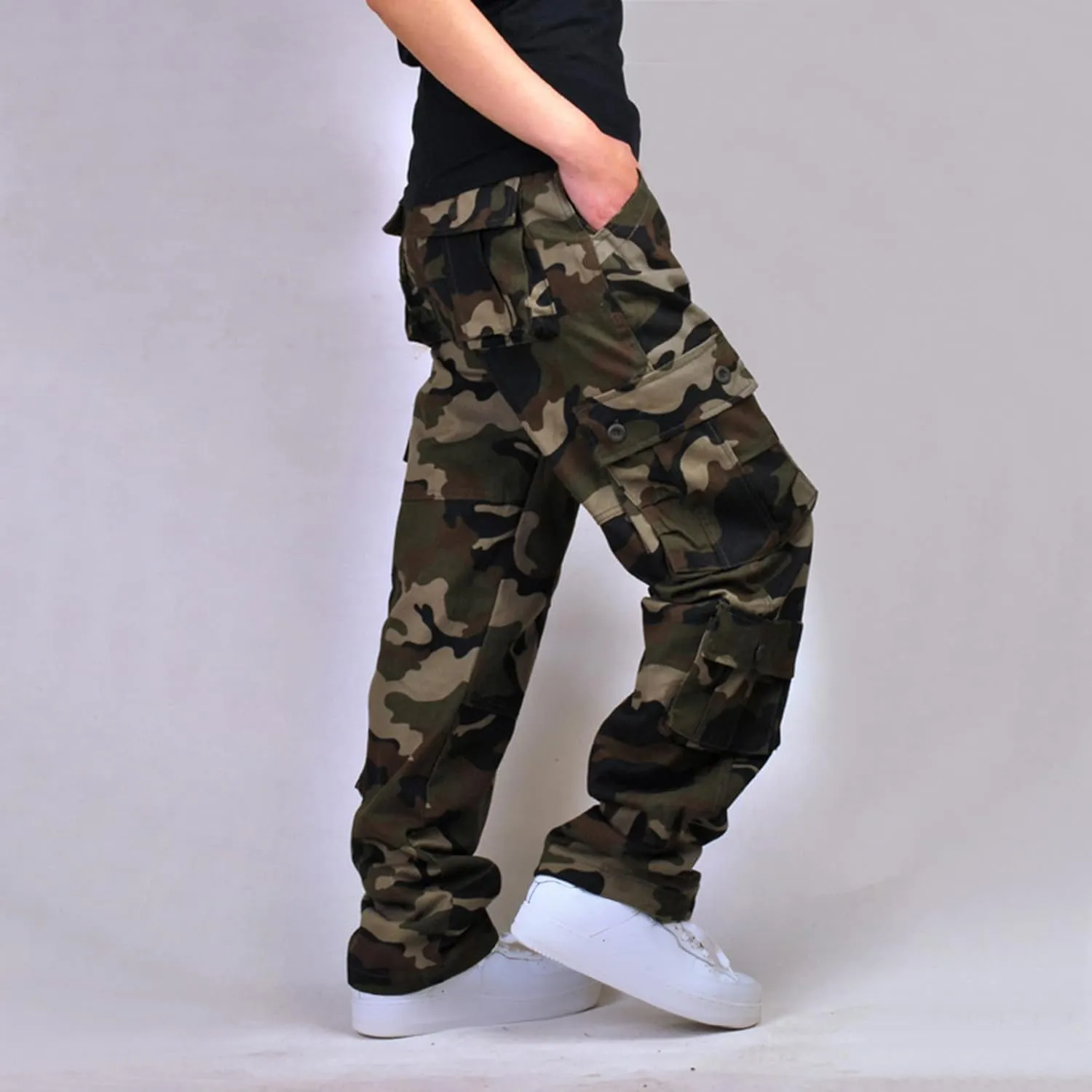 Cargo Pants for Men Casual Lightweight Work Pants Relaxed Fit Tactical Pant Jogger Classic Fit Multi Pockets Pants