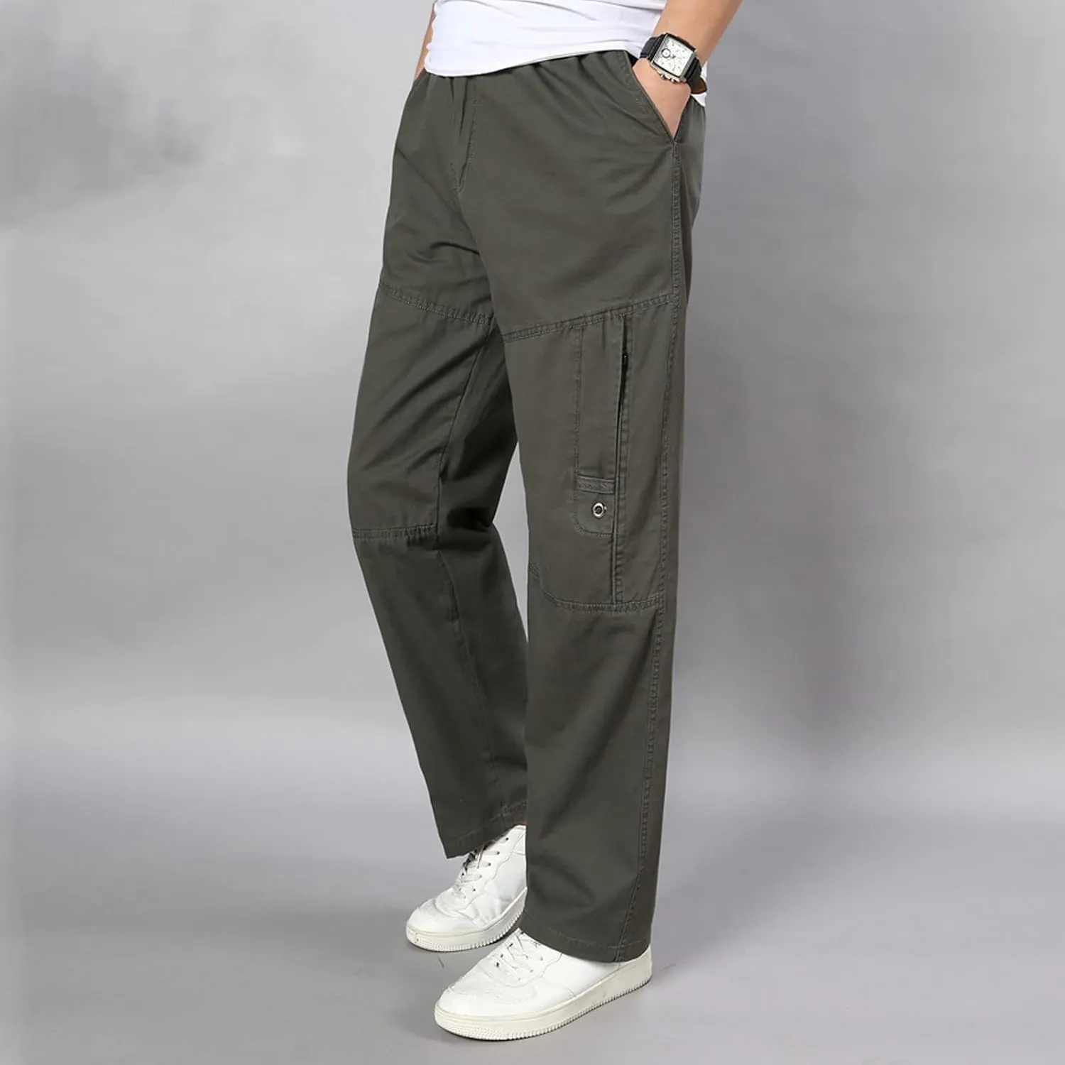 Cargo Sweatpants for Men Mens Lounge Pants Heavyweight Sweatpants Fleece Lined with Pockets Elastic Waist Cargo Pants