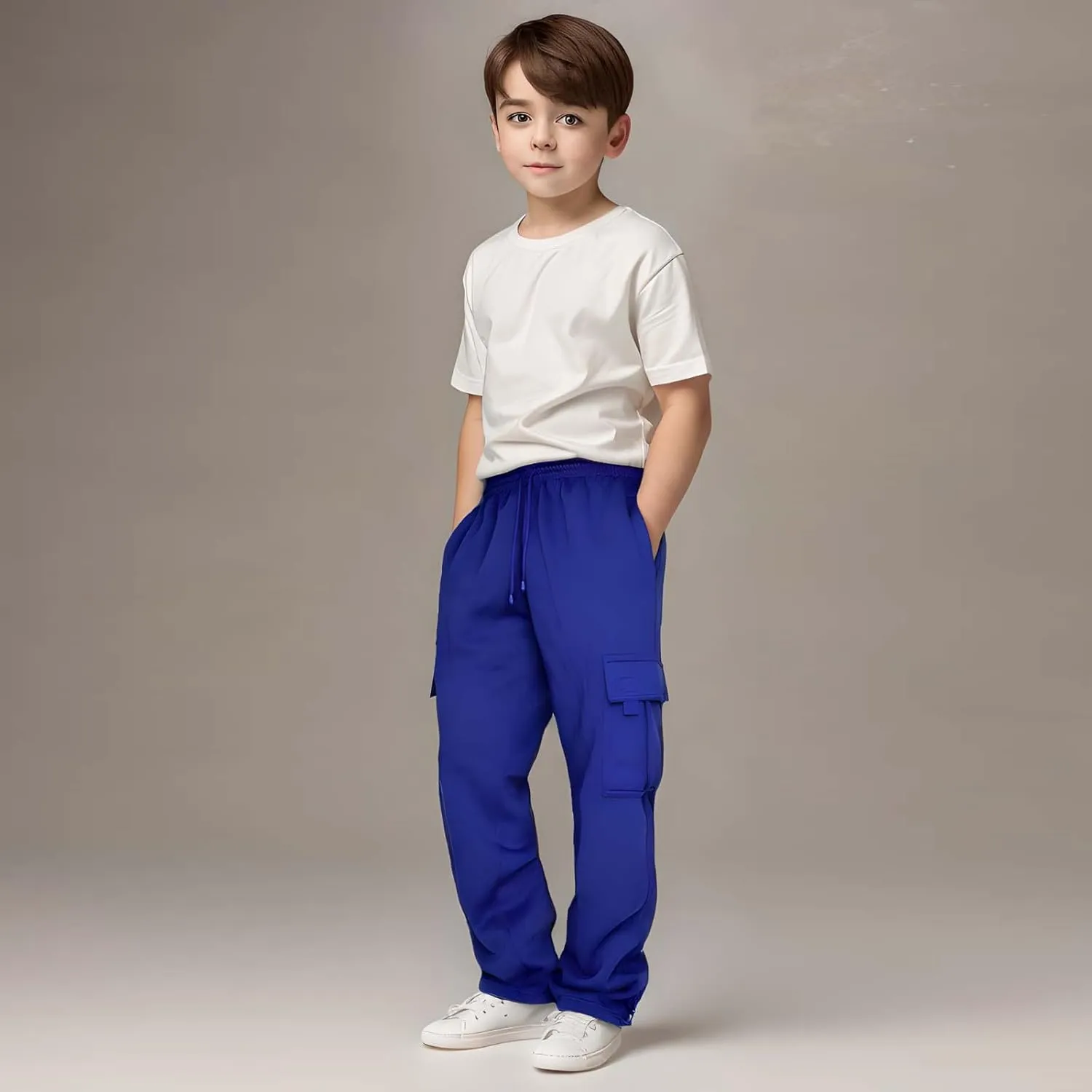 Cargo Sweatpants for Teen Boys Casual Elastic Waist Drawstring Sweat Pants Teens Active Workout Joggers with Pockets