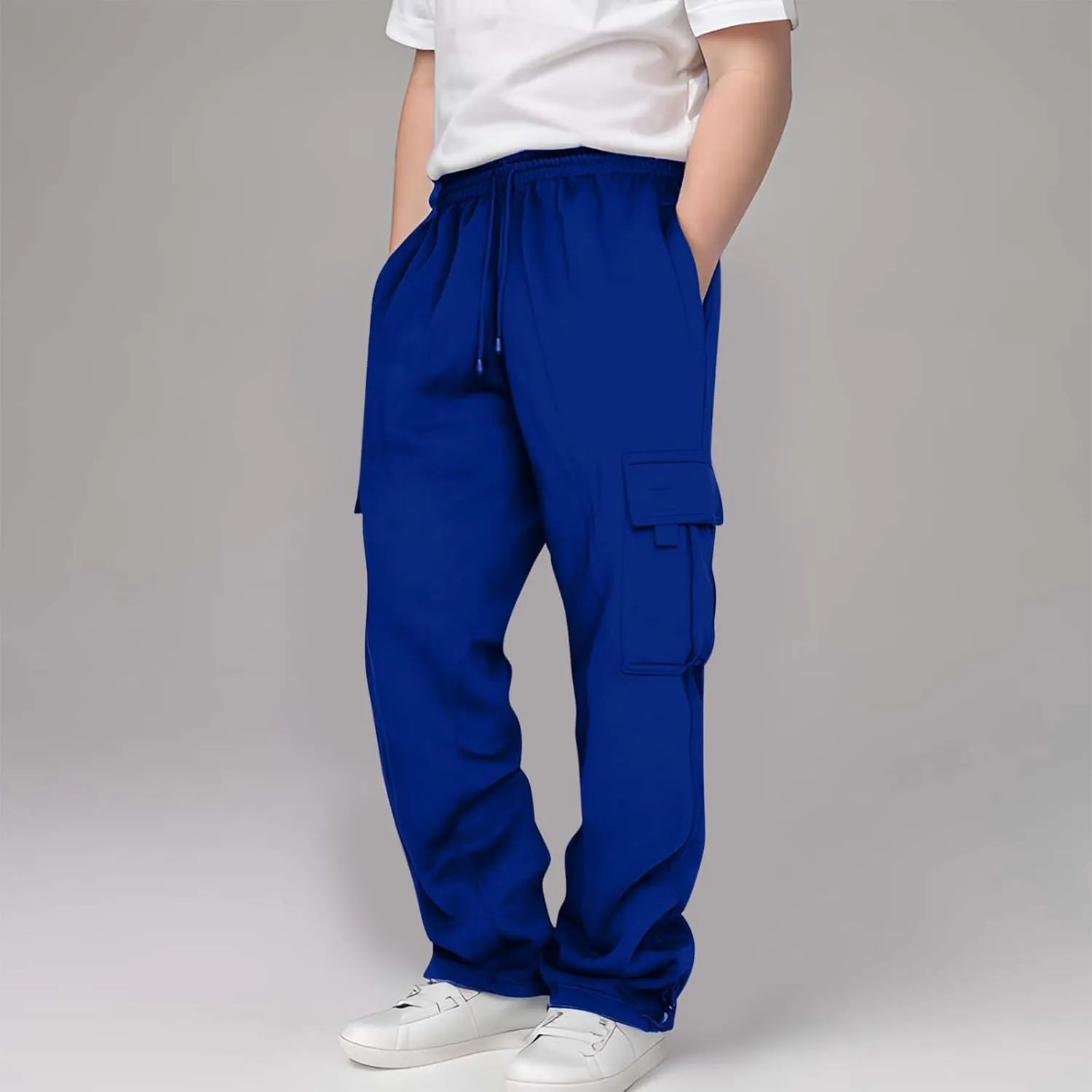 Cargo Sweatpants for Teen Boys Casual Elastic Waist Drawstring Sweat Pants Teens Active Workout Joggers with Pockets