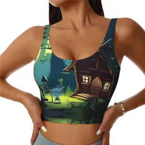 Cheering Gnome Women's Sexy Sports Vest Sleeveless Athletic Gym T-Shirts Vest U-Shaped Back Quick Dry Top