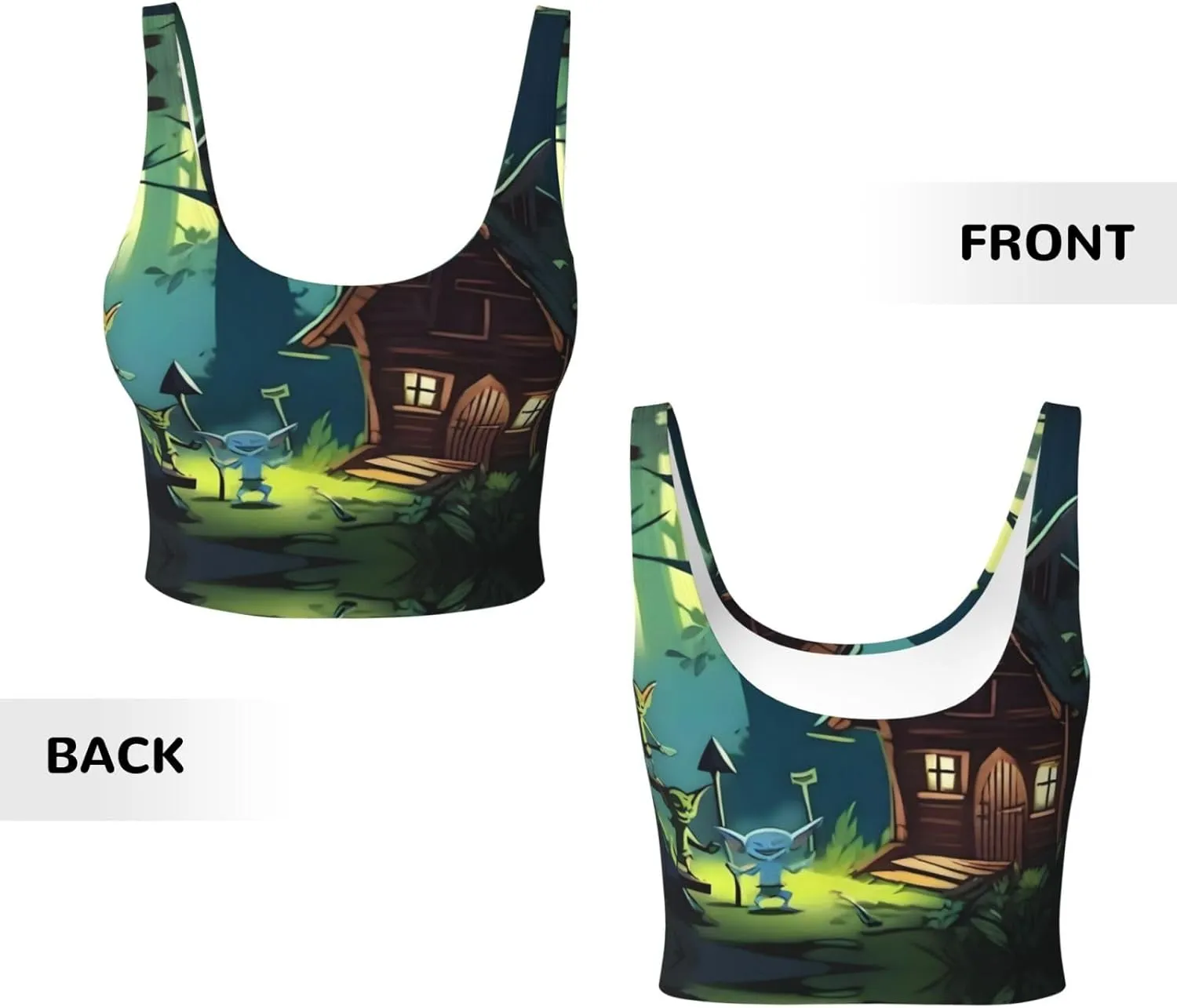 Cheering Gnome Women's Sexy Sports Vest Sleeveless Athletic Gym T-Shirts Vest U-Shaped Back Quick Dry Top