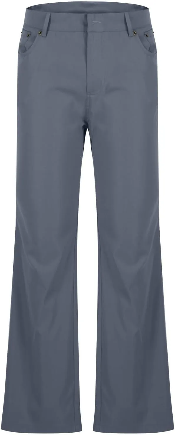 Chinos Pants Men Lightweight Soft Y2K Pants Baggy Solid Flare Pants Elastic Waist Casual Work Pants with Pockets