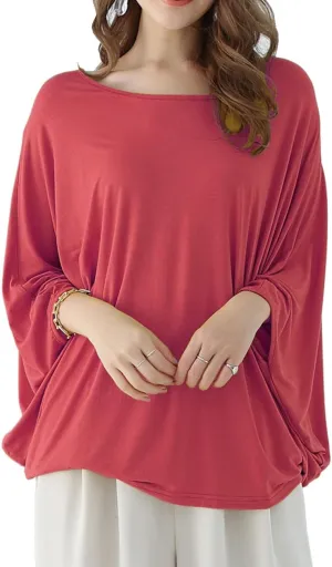 Ckikiou Cute Summer Batwing T-Shirts for Women Oversized Crewneck Short Sleeve Soft Flowy Tee Shirt Top