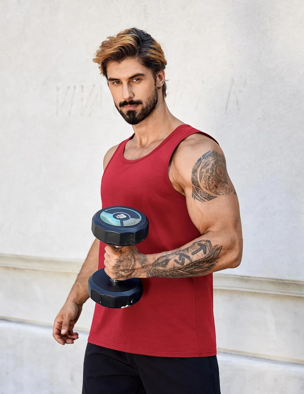 COOFANDY Mens Cotton Tank Tops Summer Beach Sleeveless Muscle Shirts Gym Workout Running Tank Shirt Pack