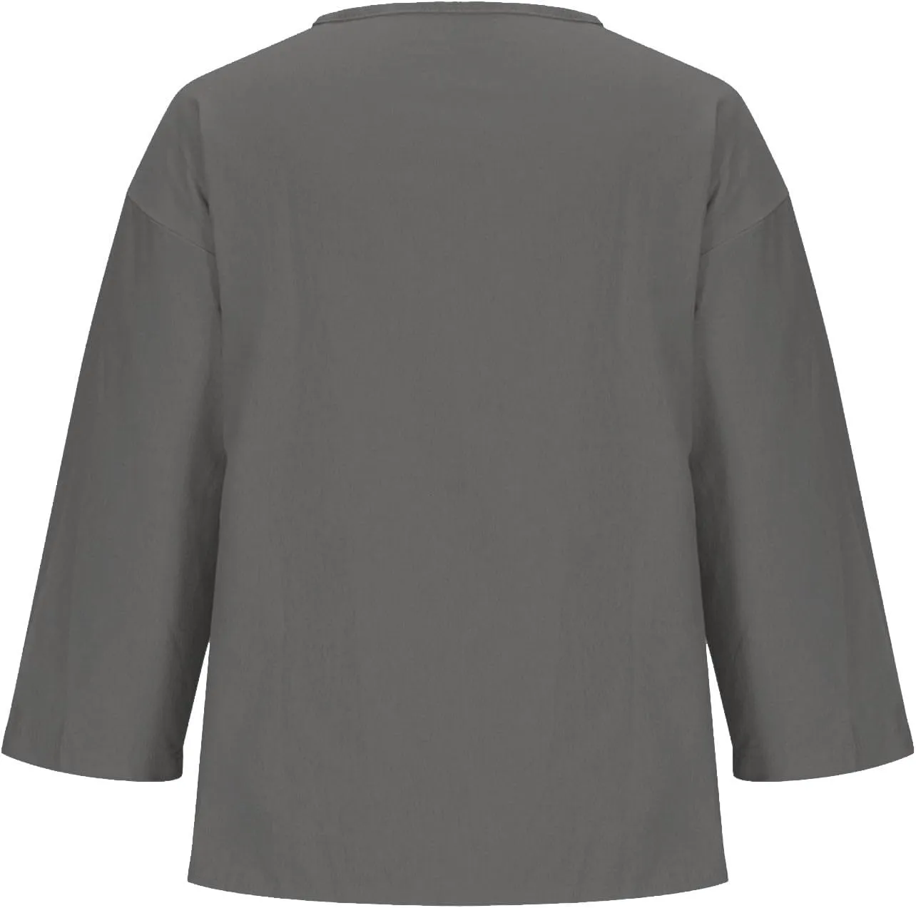 Cotton Linen T Shirt for Women Plus Size Button Up Fashion Casual Blouse Top 3/4 Sleeve 2025 Summer Boho Tunic Shirts