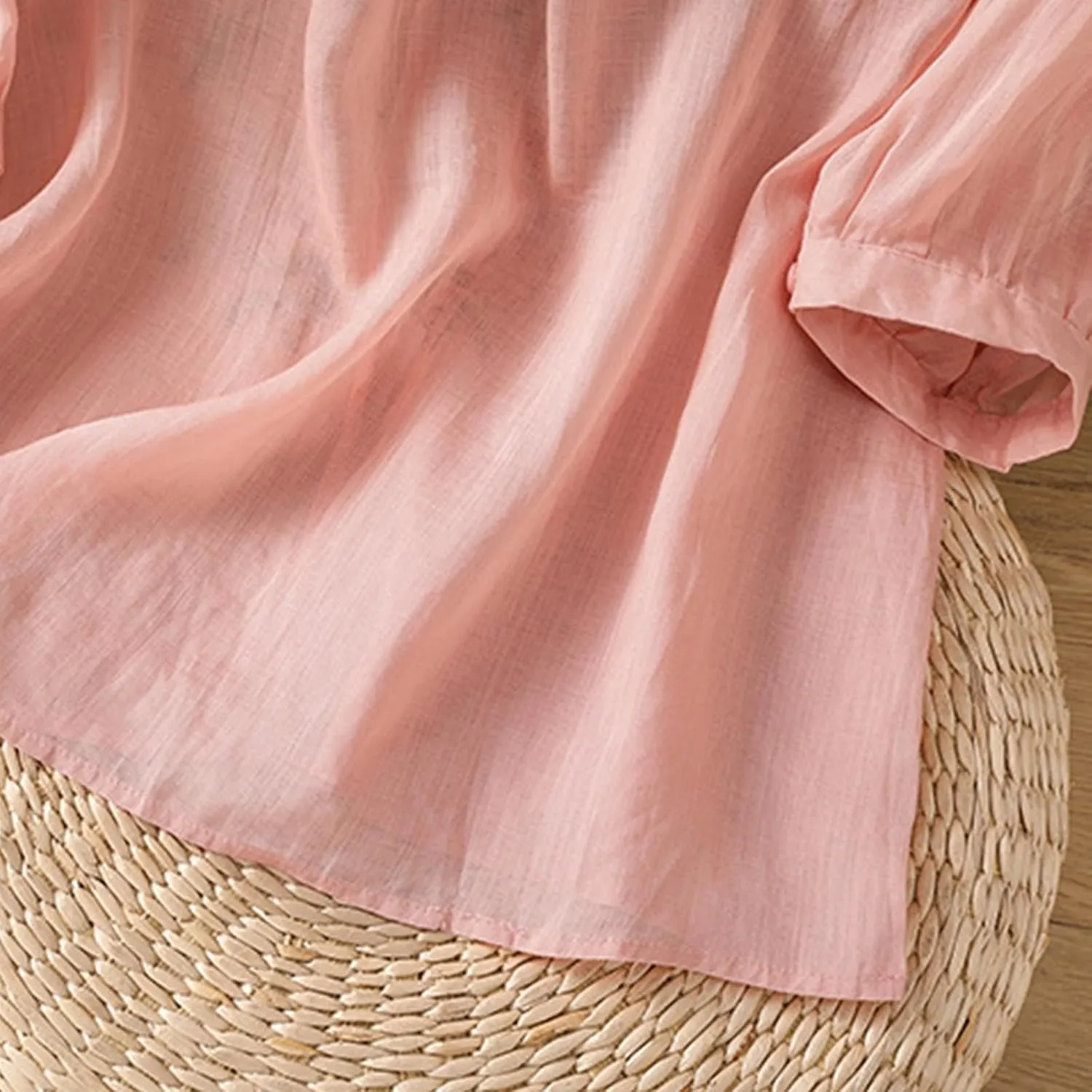 Cotton Linen Tops for Women 2025 Summer Boho Embroidered Mexican Blouse Casual Crewneck Oversized Tee Shirts Tunics