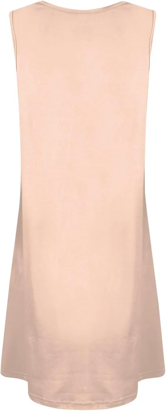Dresses for Women 2025 Plus Size Mini Dresses Sexy Vacation Sleeveless v Neck Summer Clothes Sundress with Pockets