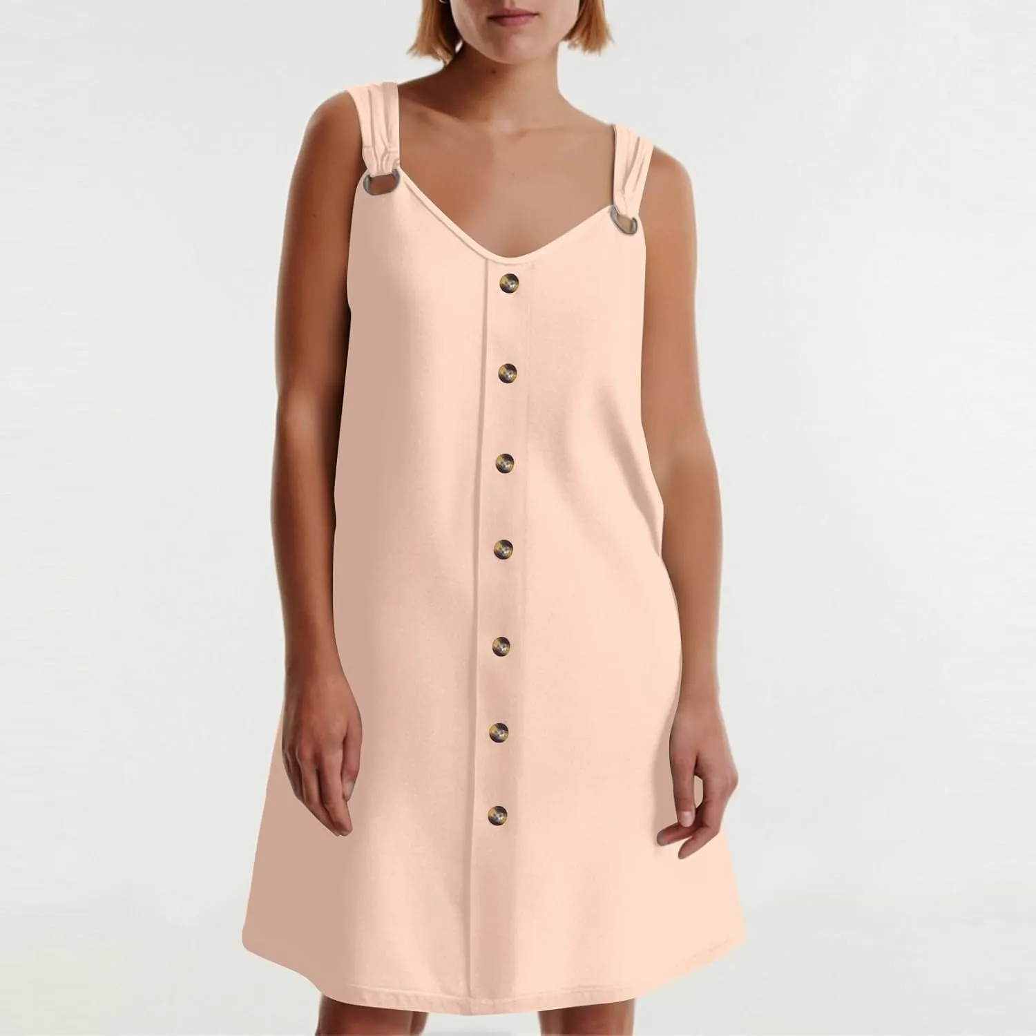 Dresses for Women 2025 Plus Size Mini Dresses Sexy Vacation Sleeveless v Neck Summer Clothes Sundress with Pockets