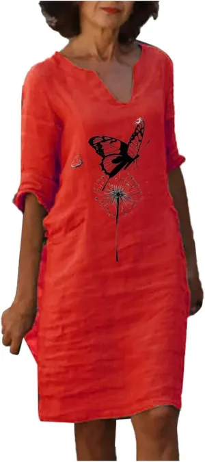 Elegant Dresses for Women Short Sleeve V Neck Beach Dress Workout Dresses for Women Summer Dresses for Women 2024