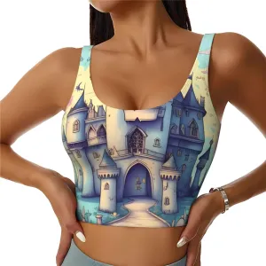 Fairytale Castle Women's Sexy Sports Vest Sleeveless Athletic Gym T-Shirts Vest U-Shaped Back Quick Dry Top