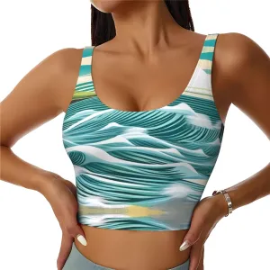Fans Sea Tide Women's Sexy Sports Vest Sleeveless Athletic Gym T-Shirts Vest U-Shaped Back Quick Dry Top