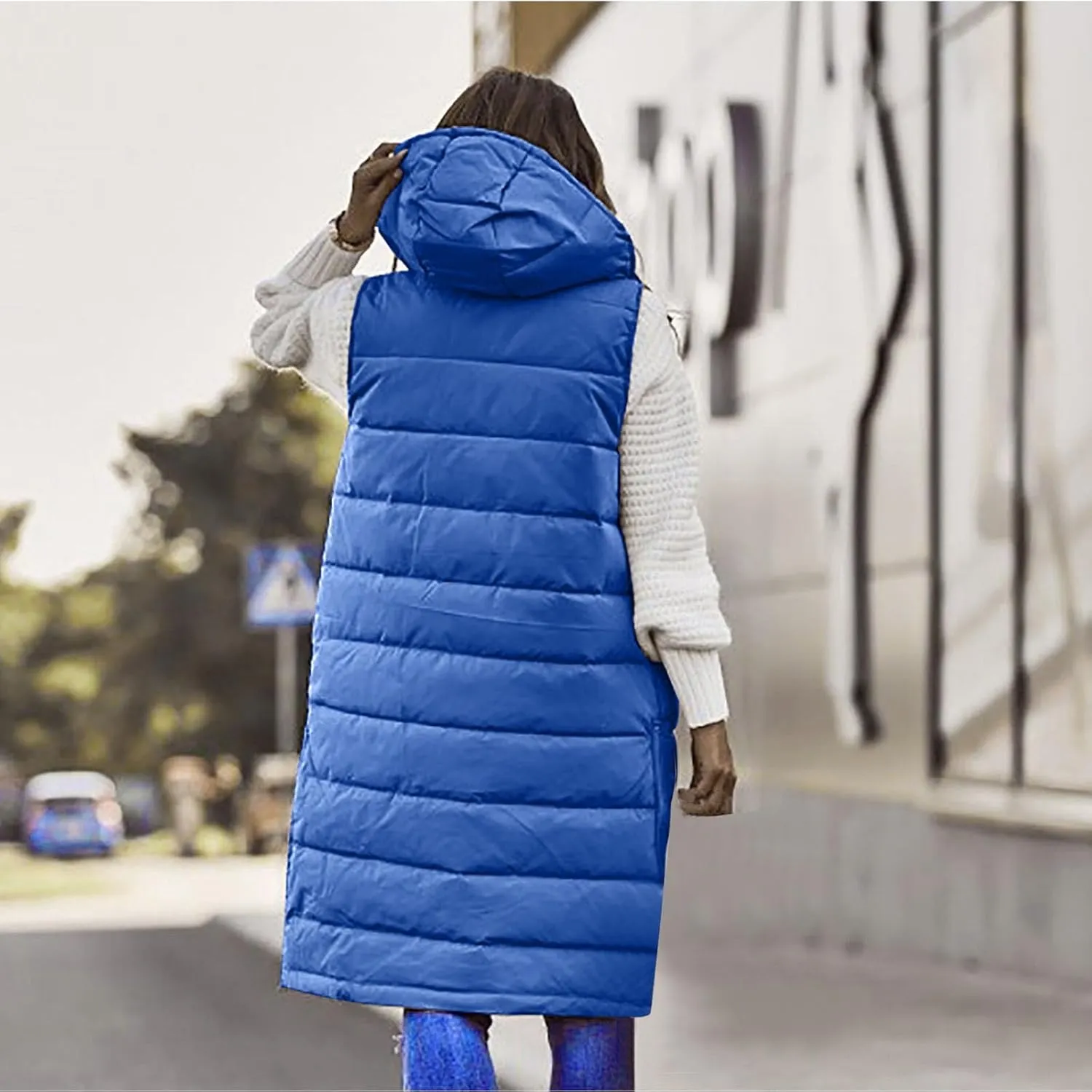 Fashion Sleeveless Puffer Jacket Winter Vest Coats for Women Plain Quilted Down Jackets Plus Size Outerwear
