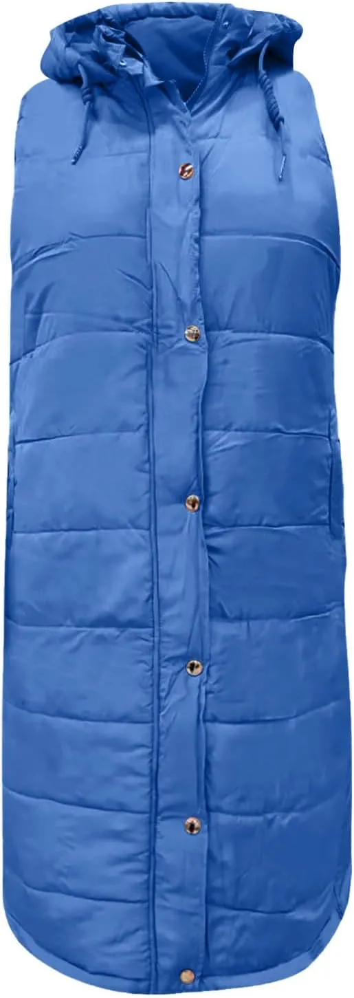 Fashion Sleeveless Puffer Jacket Winter Vest Coats for Women Plain Quilted Down Jackets Plus Size Outerwear