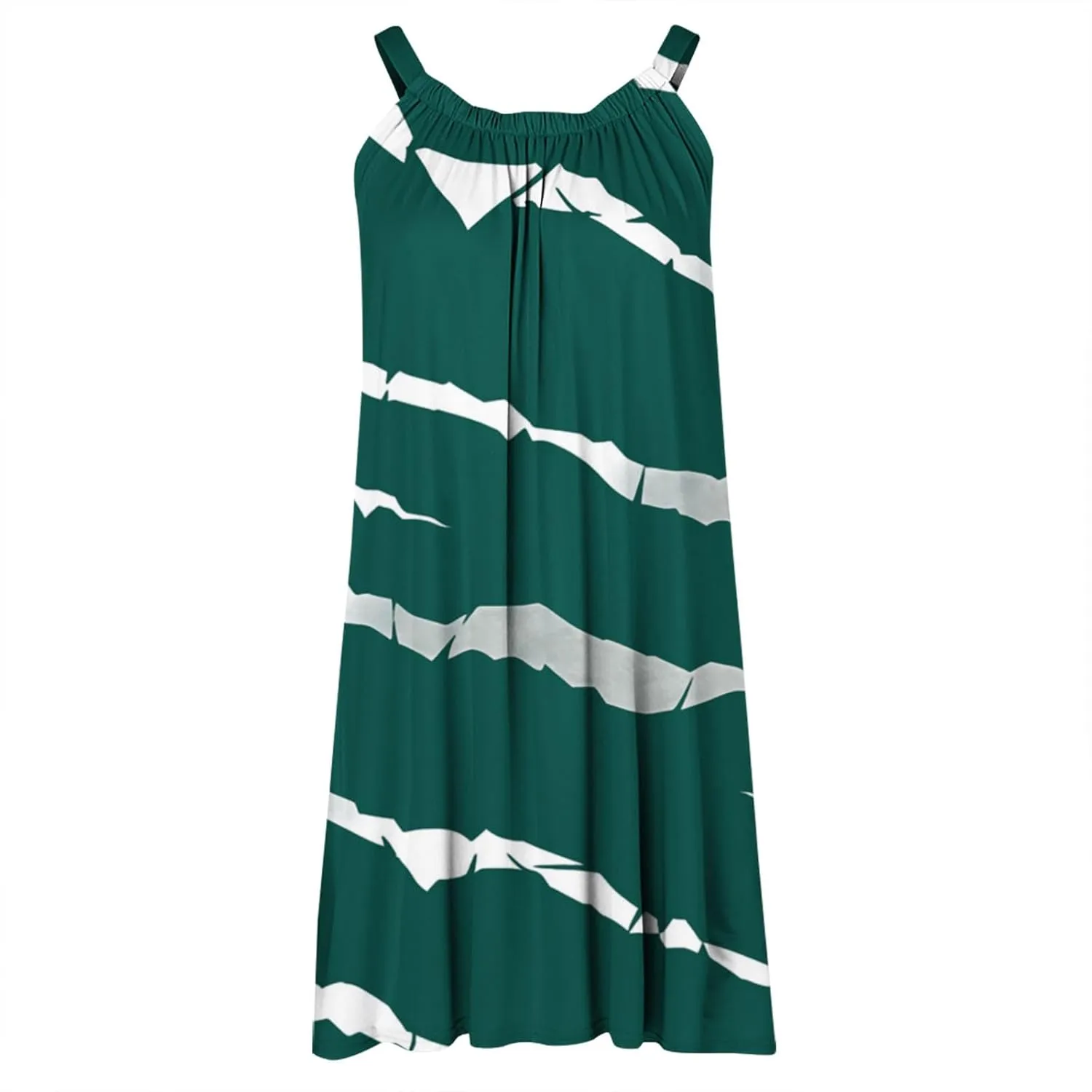 Fashion Striped Mini Dress for Women Summer Casual V Neck Sleeveless Sundress Lightweight Breathable Beach Dress